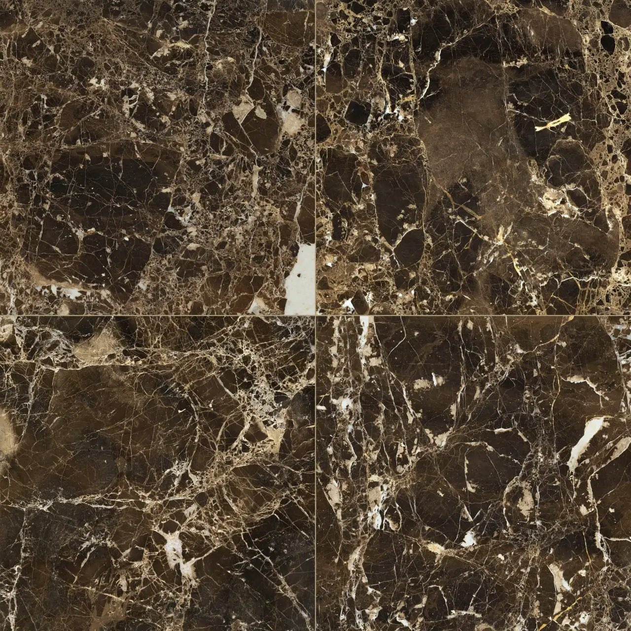 Emperador Dark Polished Marble Tiles 12x12 close up