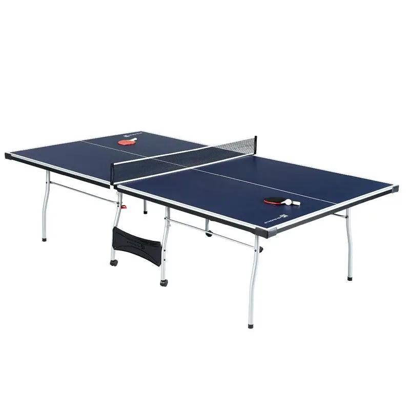 Official Tournament Grade Blue Foldable Indoor Table Tennis Table with Paddles and Balls by HomePacific