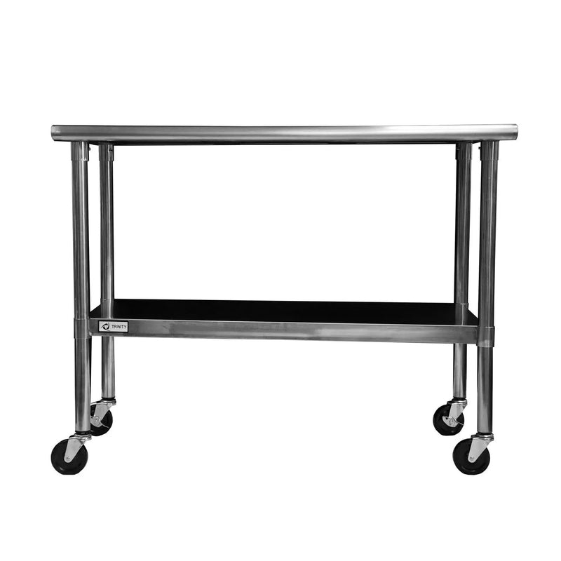 2ft x 4ft Stainless Steel Top Kitchen Prep Table with Locking Casters Wheels by HomePacific