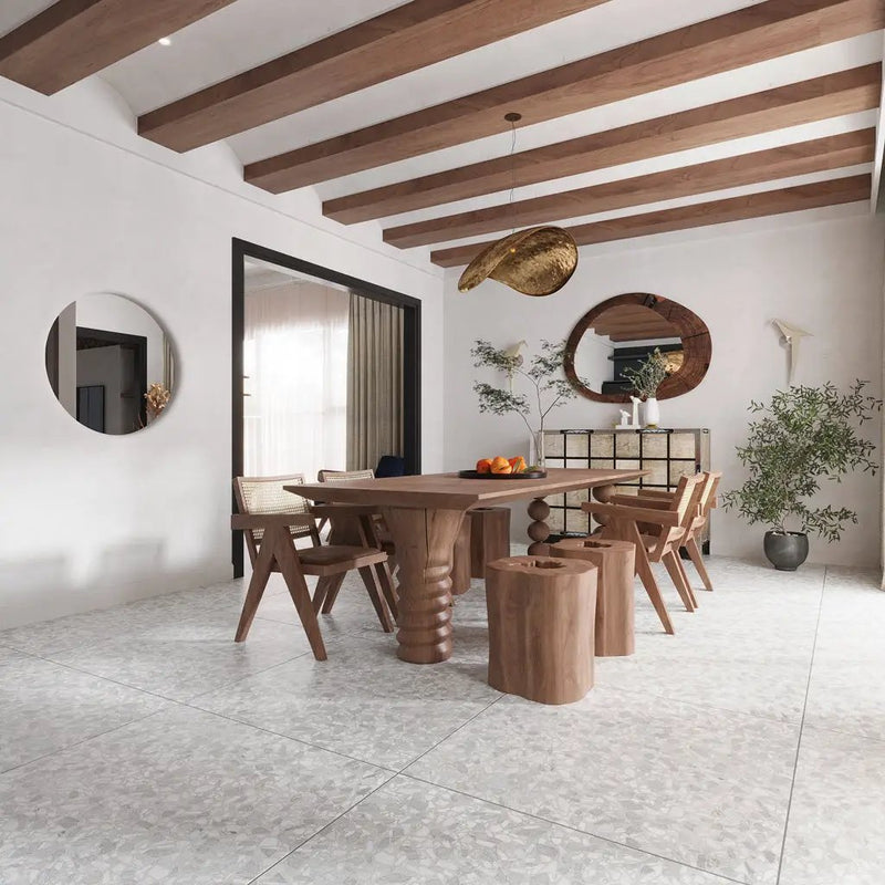 White with gray flecks 36x36 Matte Square Porcelain Large Format Tile (1 pack, 8.72 sq ft/case) by Apollo Tile