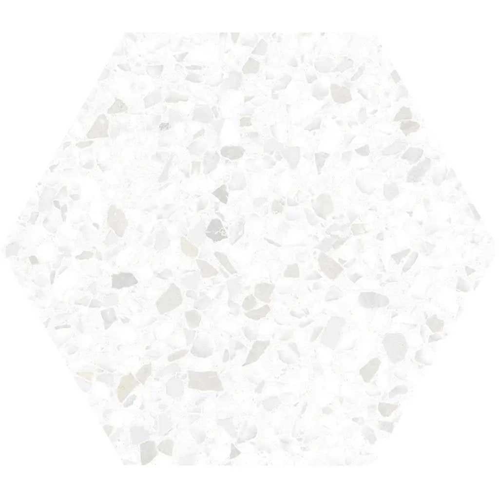 White 8x9 Matte Hexagon Porcelain Tile (25 pack, 9.93 sq ft/case) by Apollo Tile