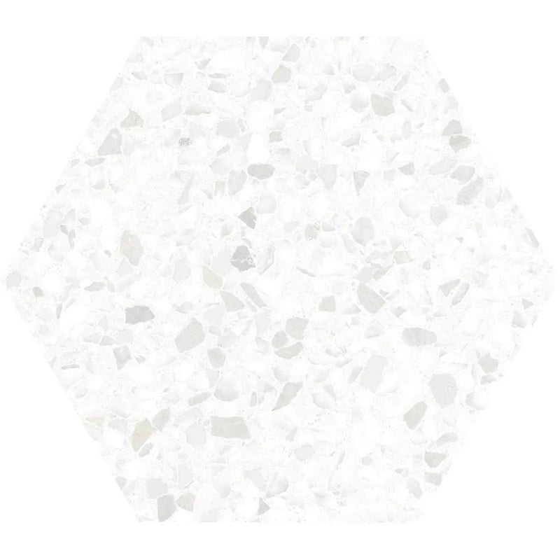 White 8x9 Matte Hexagon Porcelain Tile (25 pack, 9.93 sq ft/case) by Apollo Tile