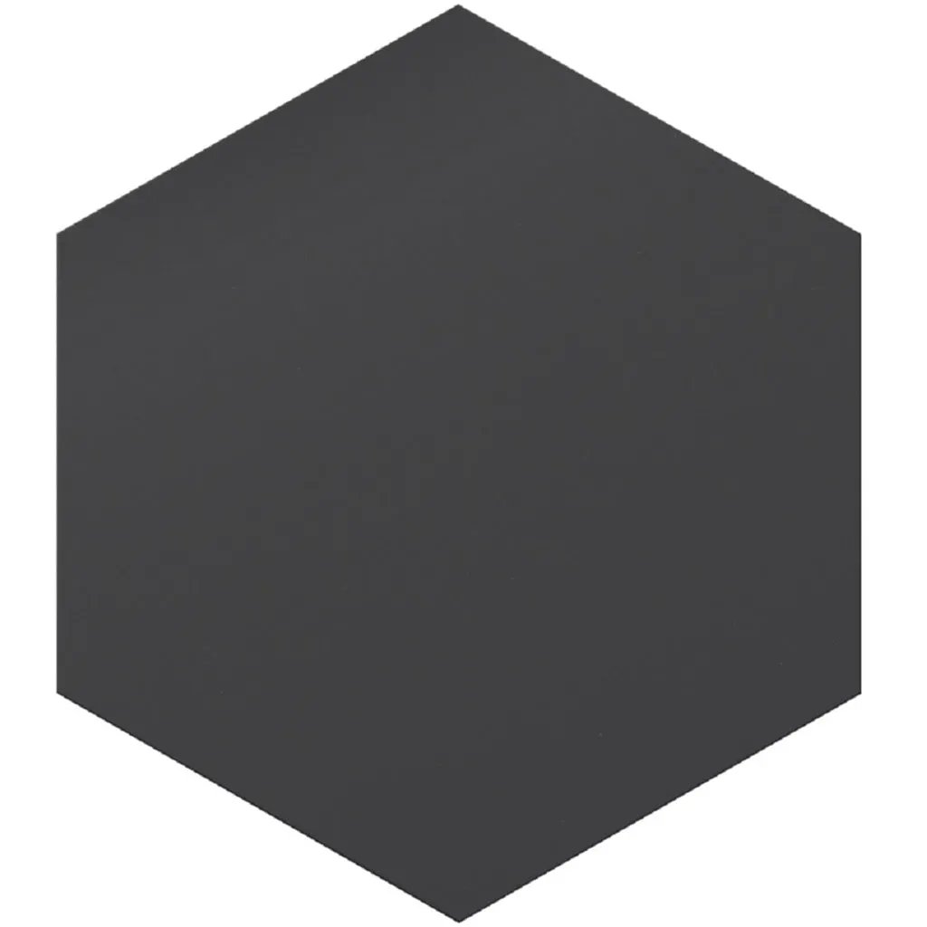 Metal Black 8x9 Matte Hexagon Porcelain Tile (25 pack, 9.93 sq ft/case) by Apollo Tile