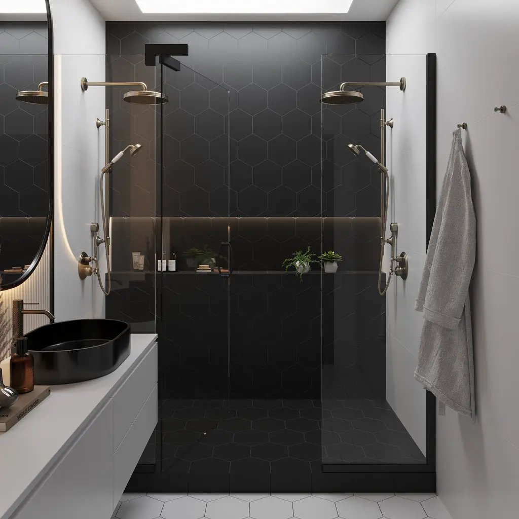 Metal Black 8x9 Matte Hexagon Porcelain Tile (25 pack, 9.93 sq ft