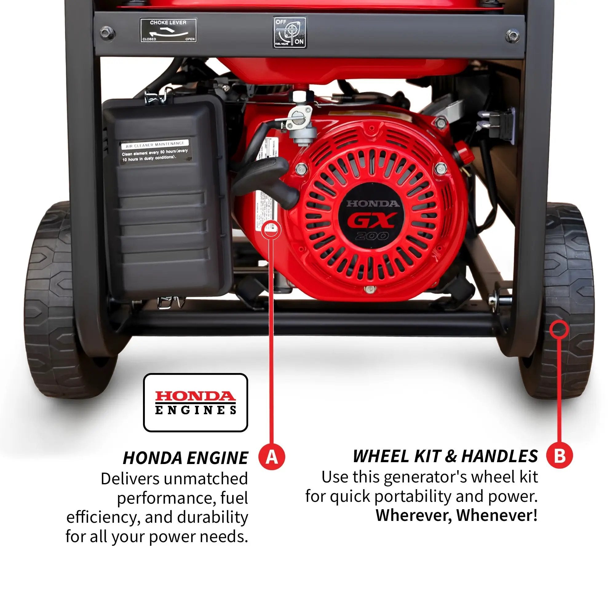 4000 Watt Honda Powered Generator Portable Gas Power Professional Use by Tomahawk Power