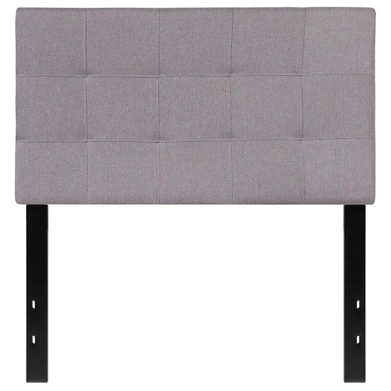 Twin size Modern Light Grey Fabric Upholstered Panel Headboard by HomePacific