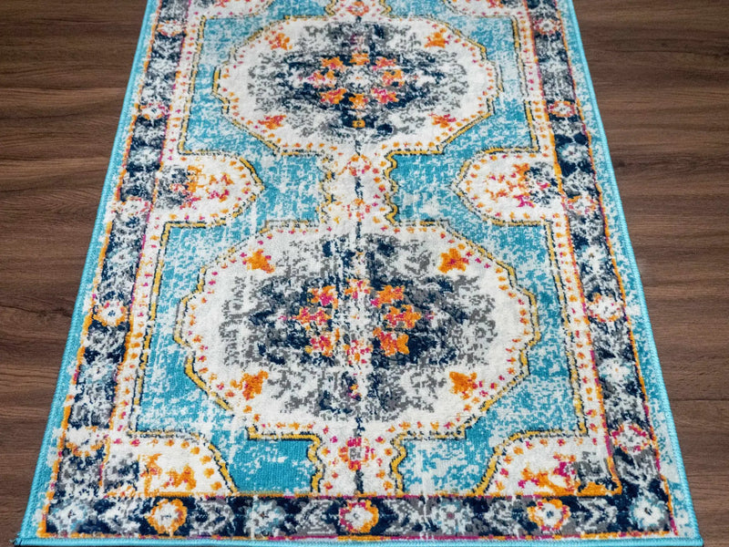 Tigried Turquoise 2308 Area Rug - Clearance by Boutique Rugs