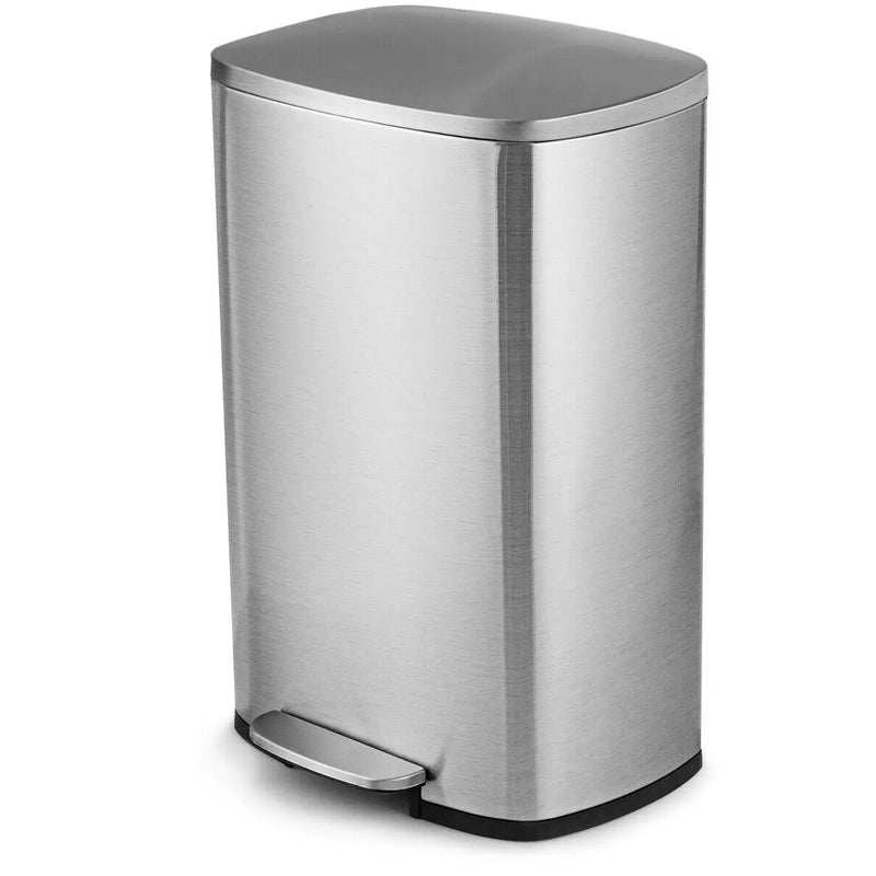 13-Gallon Modern Stainless Steel Kitchen Trash Can with Foot Step Pedal Design by HomePacific
