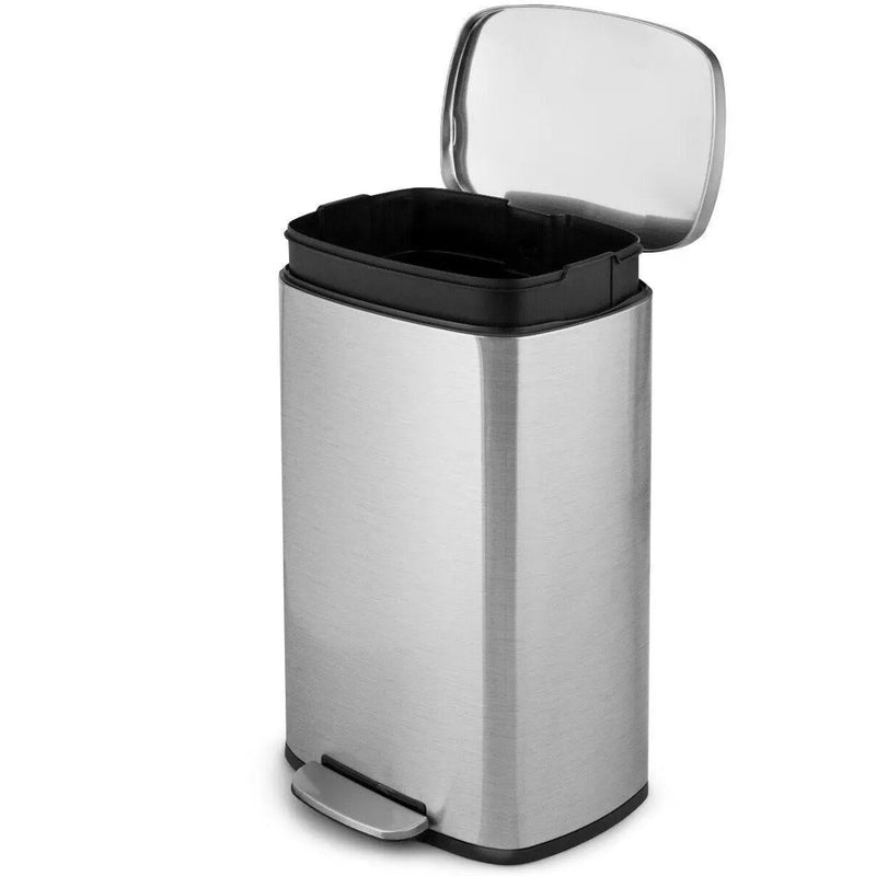 13-Gallon Modern Stainless Steel Kitchen Trash Can with Foot Step Pedal Design by HomePacific