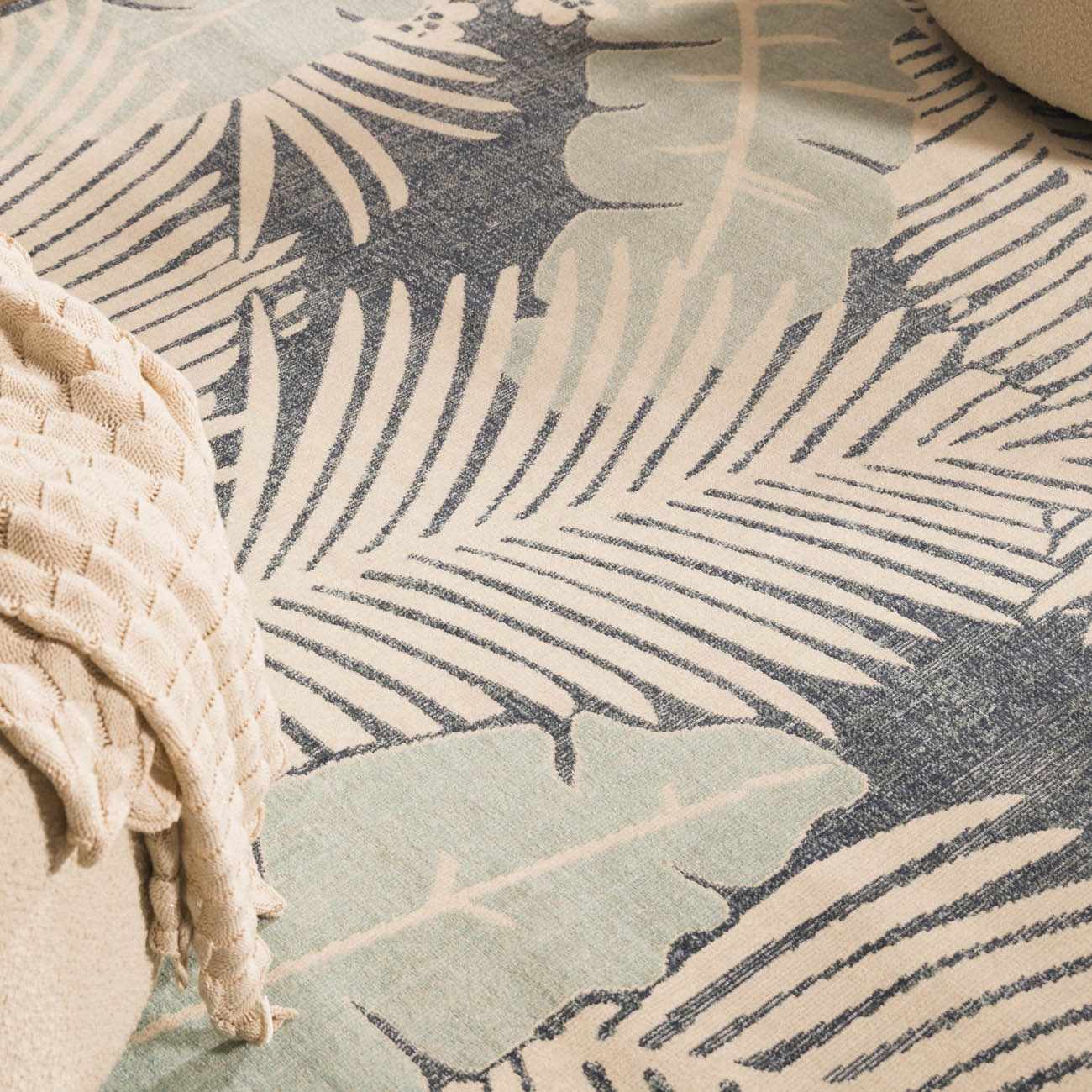 Thebarton Coastal Blue Palm Outdoor Area Rug by Boutique Rugs