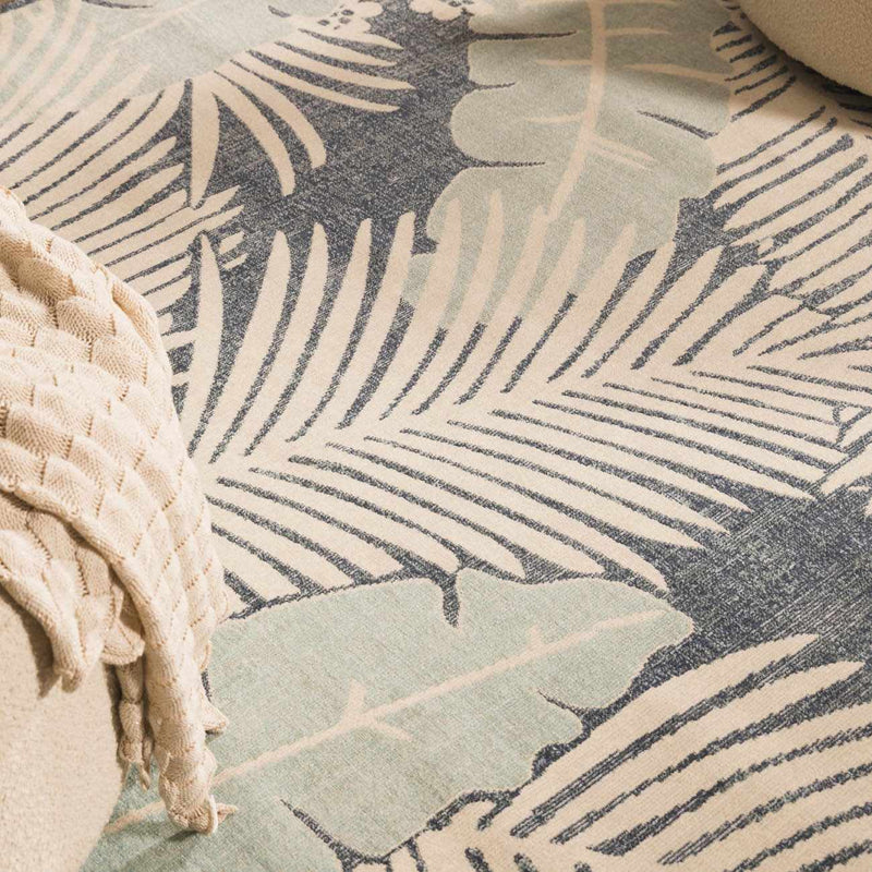 Thebarton Coastal Blue Palm Outdoor Area Rug by Boutique Rugs