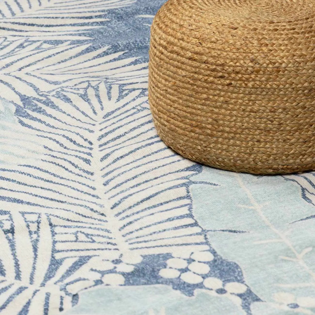 Thebarton Coastal Blue Palm Outdoor Area Rug by Boutique Rugs