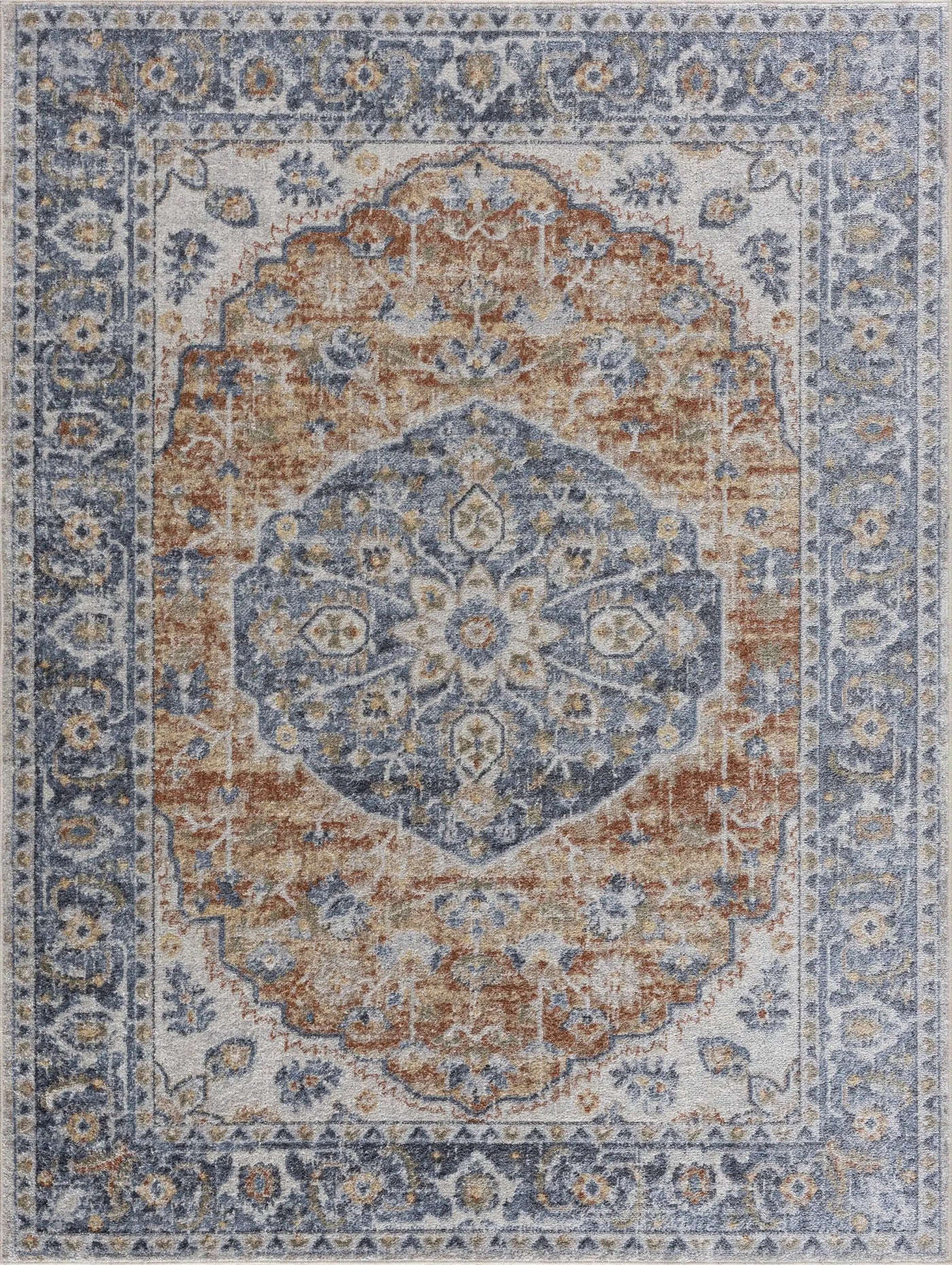 Rust Hiti Washable area rug - Clearance by Boutique Rugs