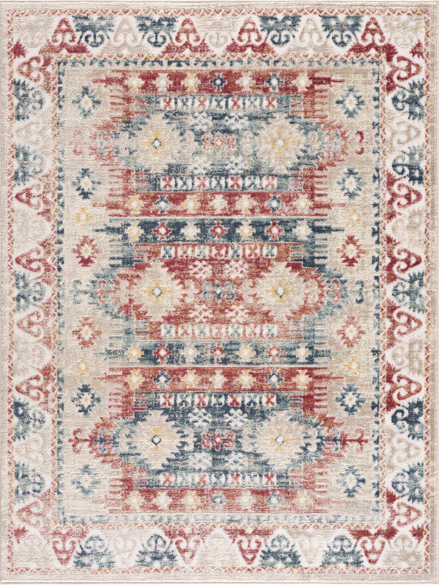Bindi Blue & Rose Area Rug by Hauteloom