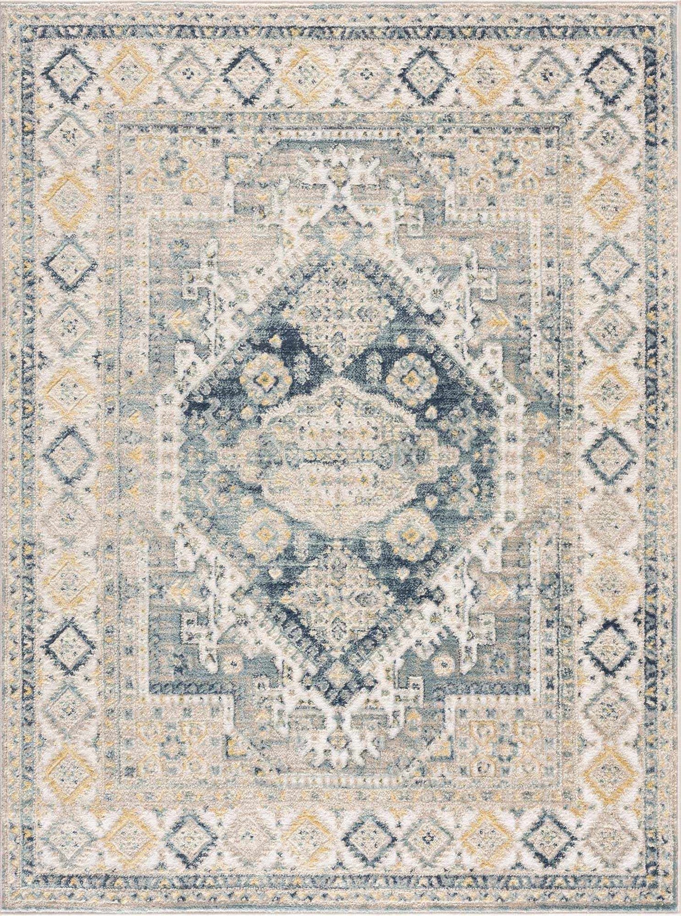 Brend Blue Medallion Area Rug - Clearance by Boutique Rugs