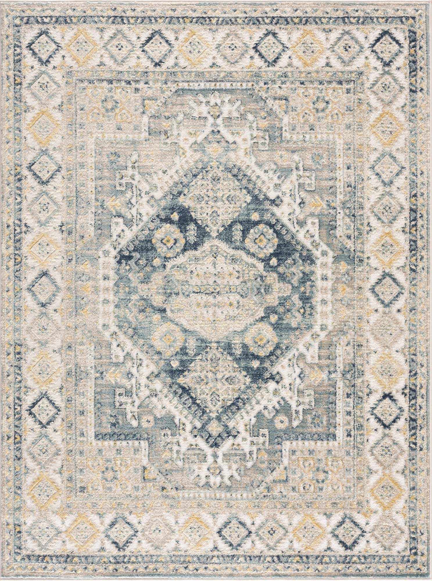 Brend Blue Medallion Area Rug - Clearance by Boutique Rugs