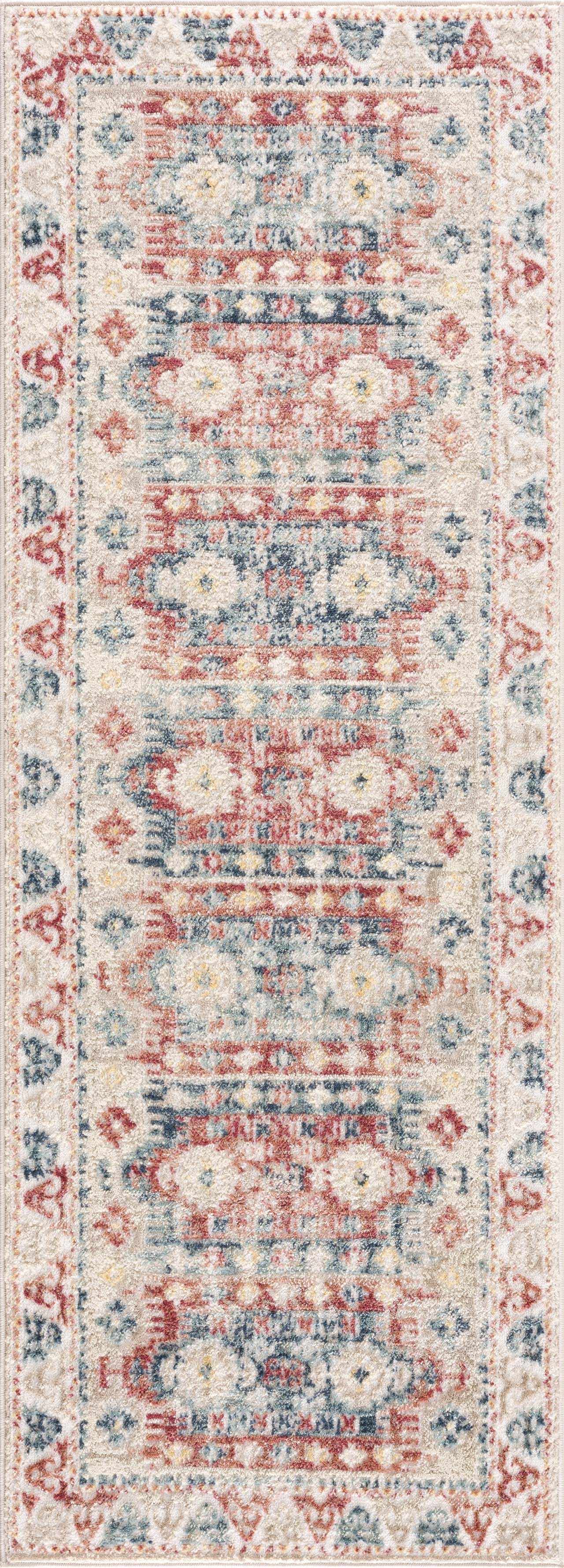Bindi Blue & Rose Area Rug - Clearance by Boutique Rugs