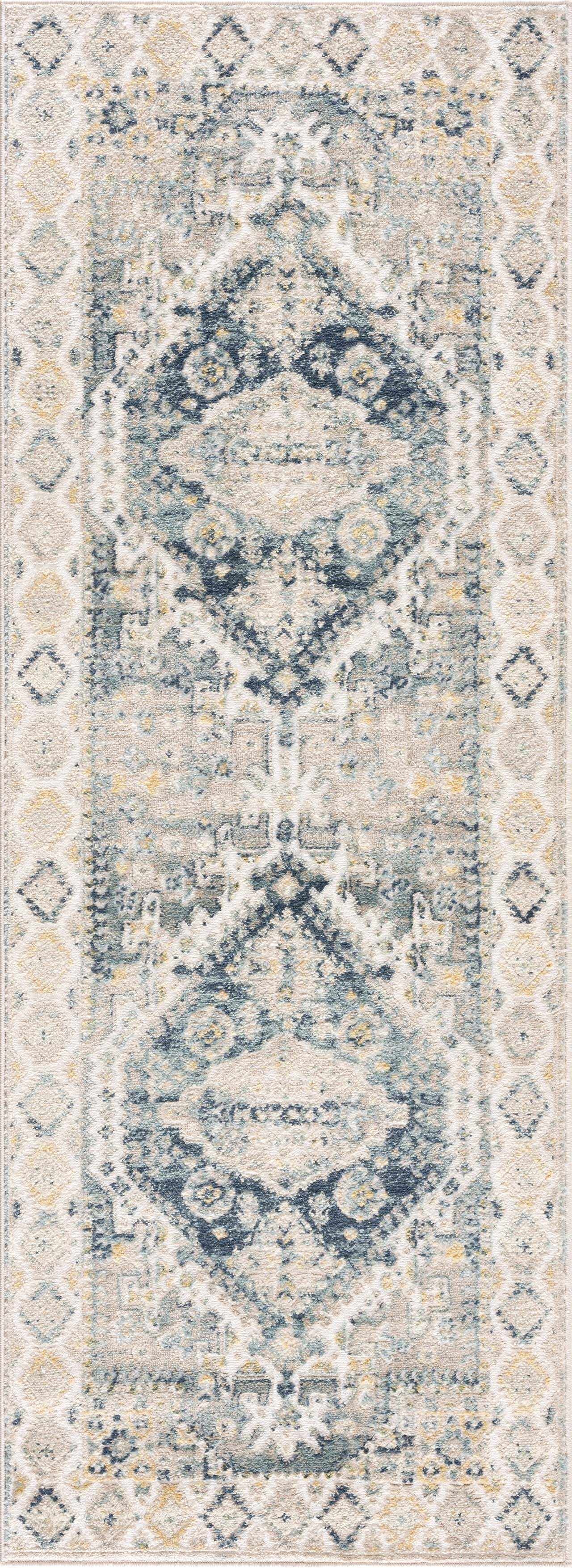 Brend Blue Medallion Area Rug by Hauteloom