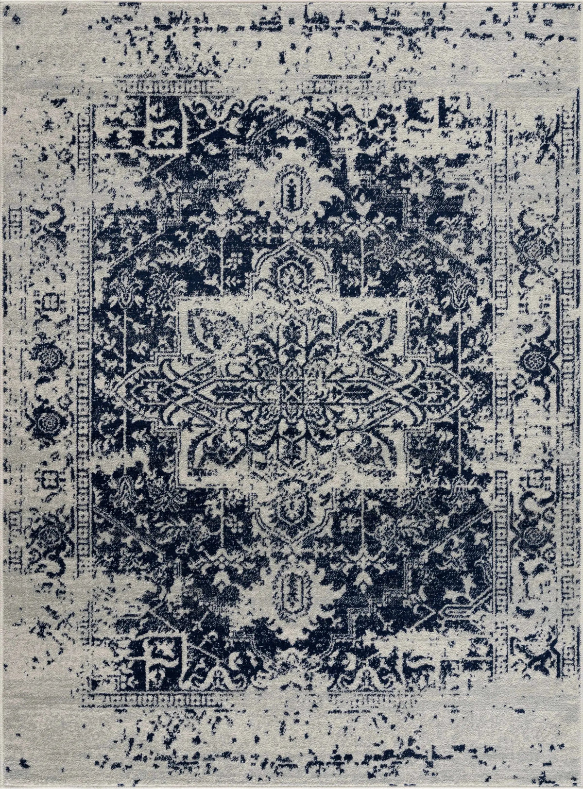 Rachel Navy Area Rug by Hauteloom