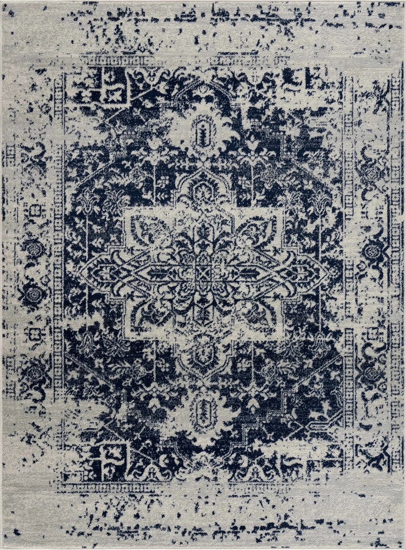 Rachel Navy Area Rug by Hauteloom