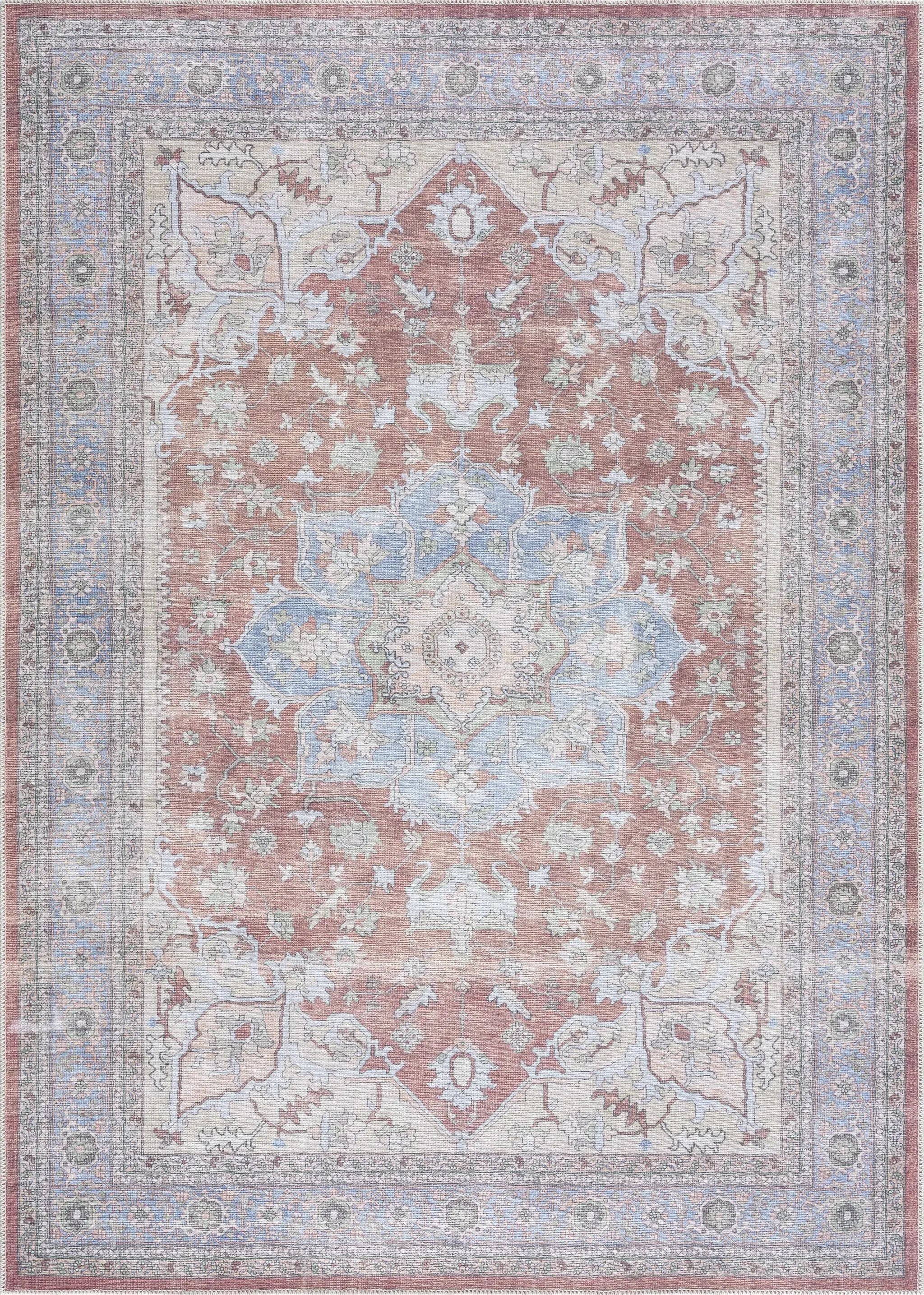 Brown Bagamanoc Medallion Washable Area Rug by Hauteloom