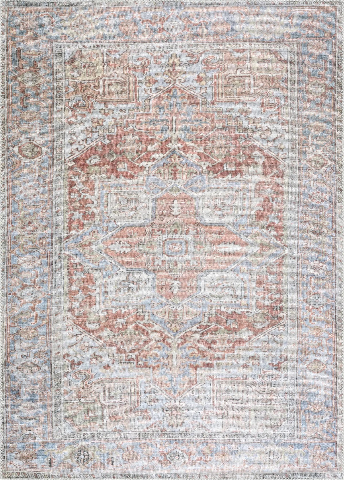 Maayon Medallion Rust Washable Area Rug by Hauteloom