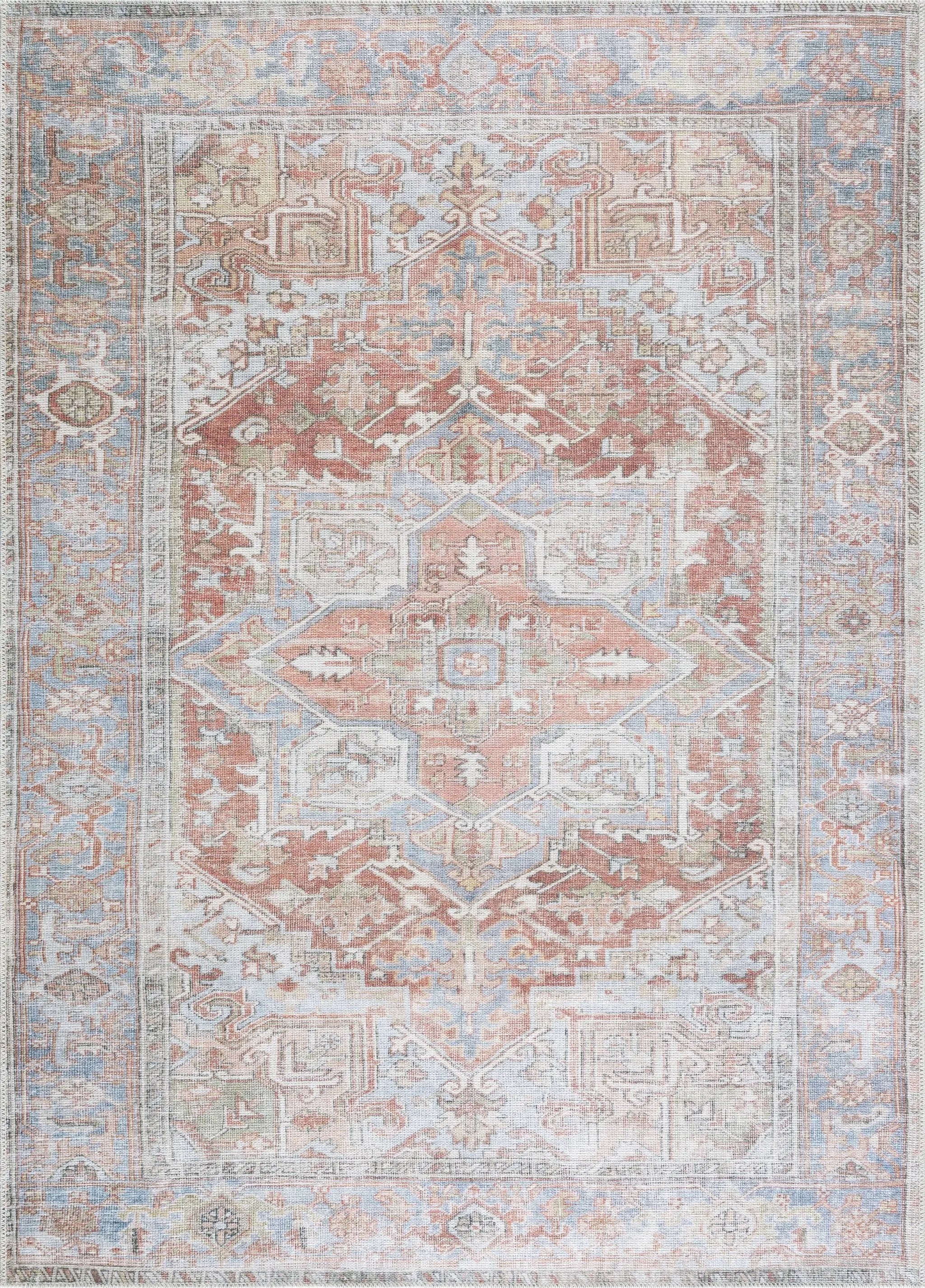 Maayon Medallion Rust Washable Area Rug by Hauteloom