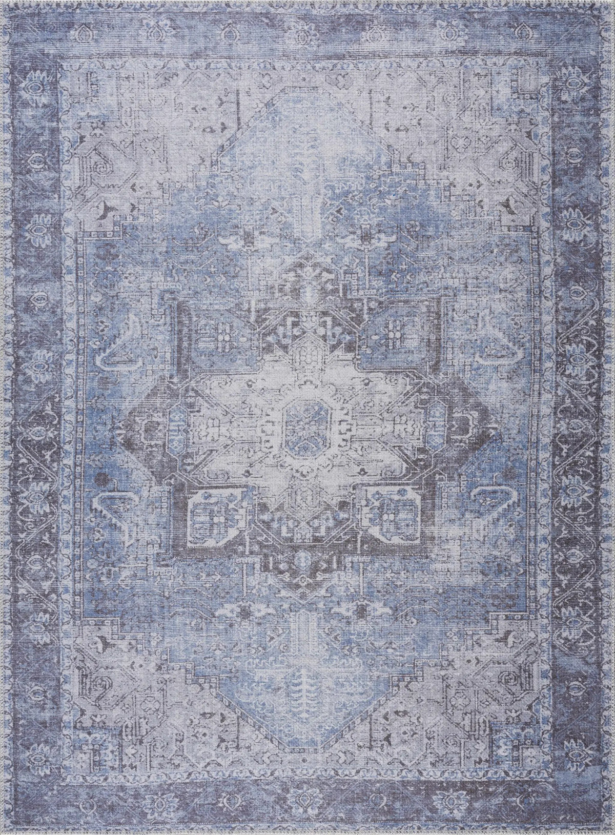 Rosman Blue Washable Area Rug by Hauteloom