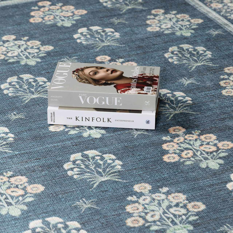 Aquene Denim Washable Area Rug by Boutique Rugs