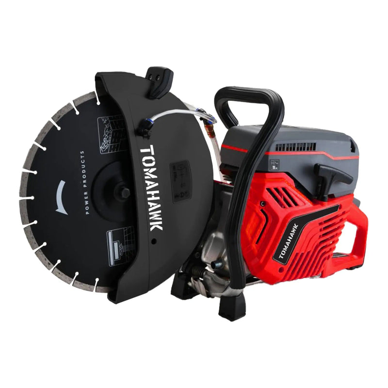 14" Concrete Saw 74cc Handheld Cut-Off Saw 5" Cutting Depth Gas Powered Water Cooling System Commercial Concrete Cutter for Asphalt Masonry Rebar & Roadwork by Tomahawk Power