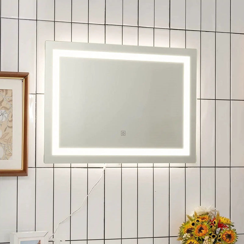 Modern LED Lighted Mirror Dimmable Wall-Mounted Bathroom Vanity 27 x 20 inch by HomePacific