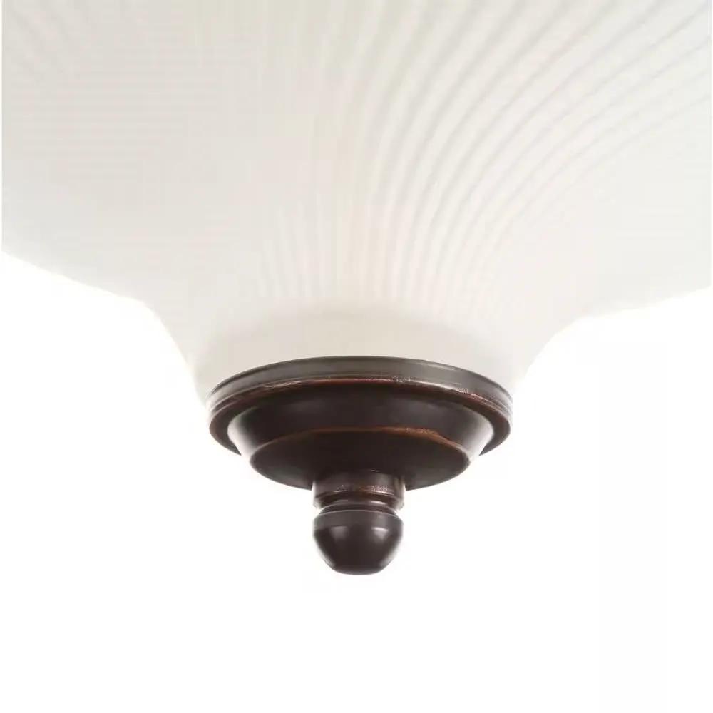 Round 11-inch Bronze Finish Ceiling Light with Frosted Glass Shade - Flush Mount by HomePacific