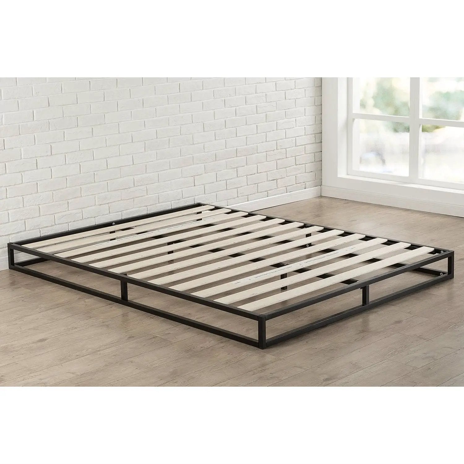 Twin 6-inch Low Profile Platform Bed Frame with Modern Wood Slats Mattress Support System by HomePacific