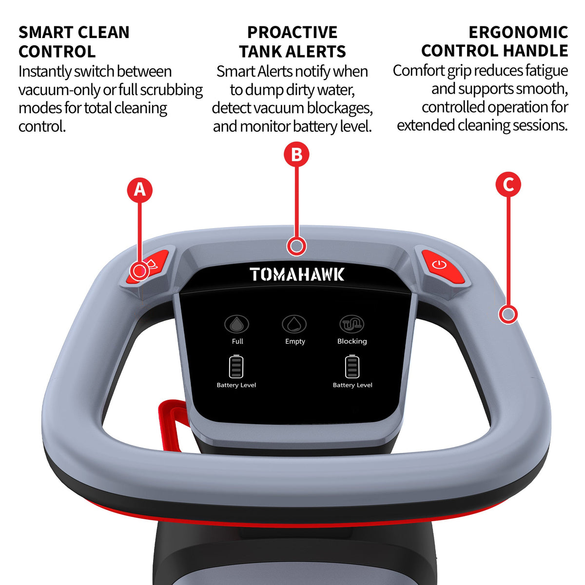 Tomahawk Electric Floor Scrubber Cleaner with 16” Power Mop Brushes Cordless Battery Powered, photo 9 of 11