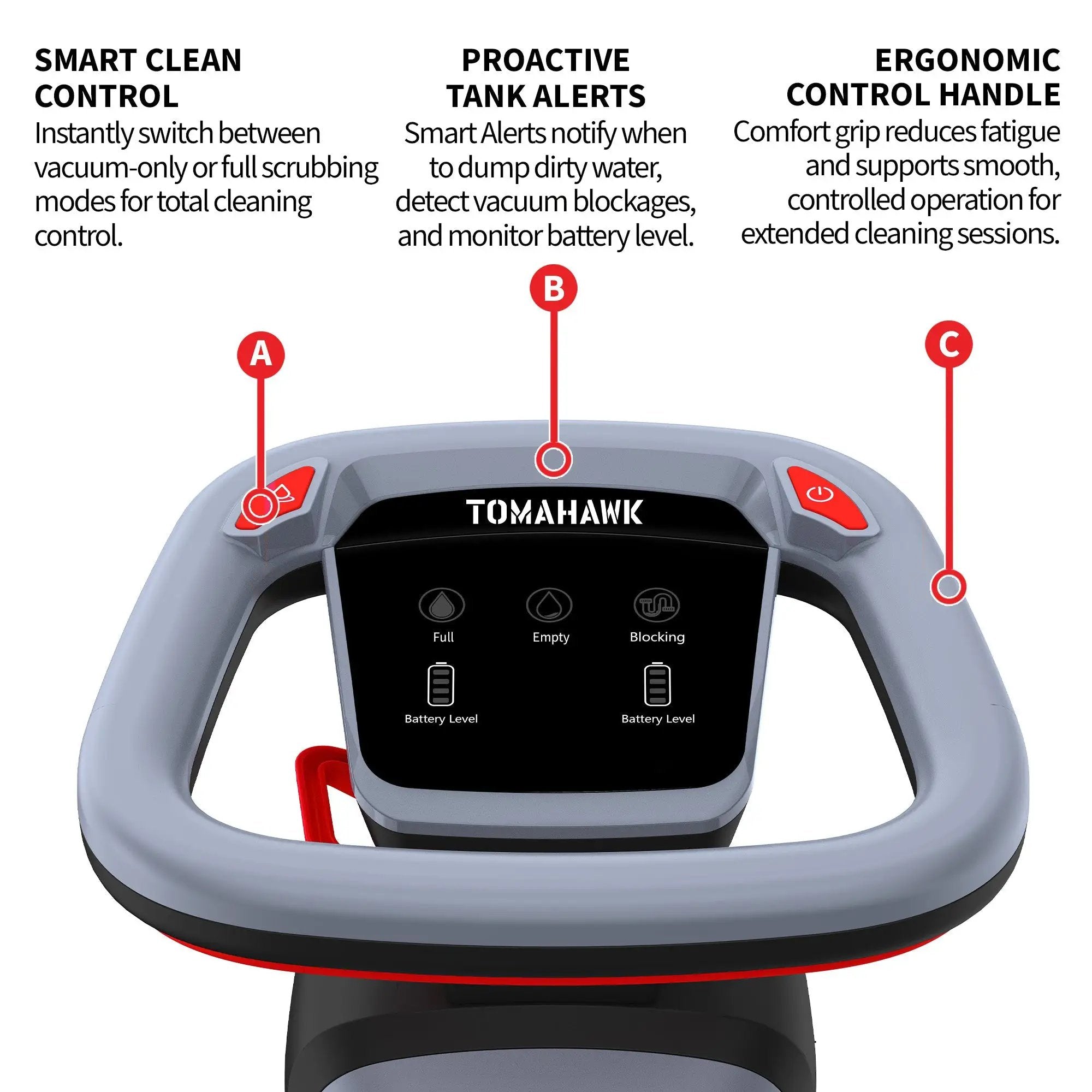 Tomahawk Electric Floor Scrubber Cleaner with 16” Power Mop Brushes Cordless Battery Powered by Tomahawk Power