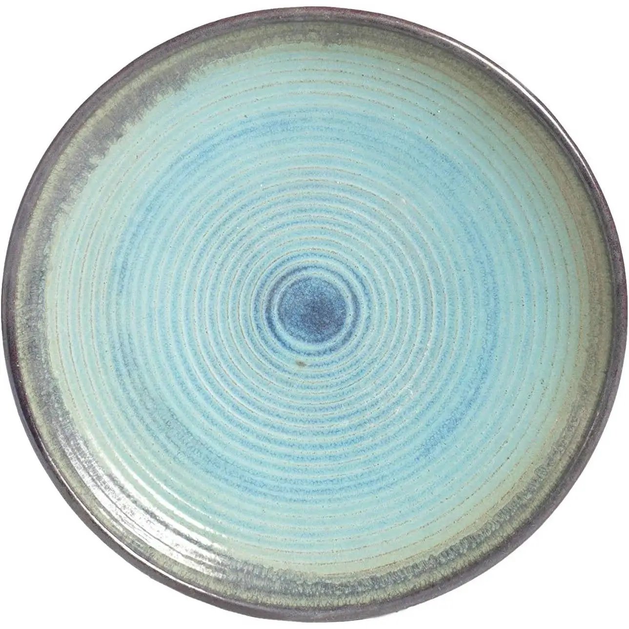Outdoor Garden Multi-Shade Blue Ceramic Birdbath by HomePacific