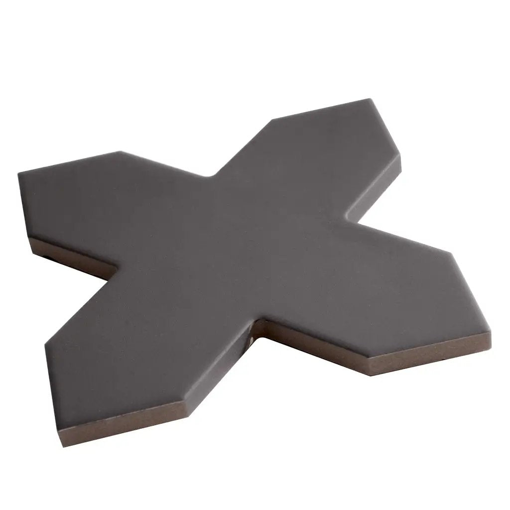 Graphite Black 5x5 Matte Cross Porcelain Tile (34 pack, 5.31 sq ft/case) by Apollo Tile