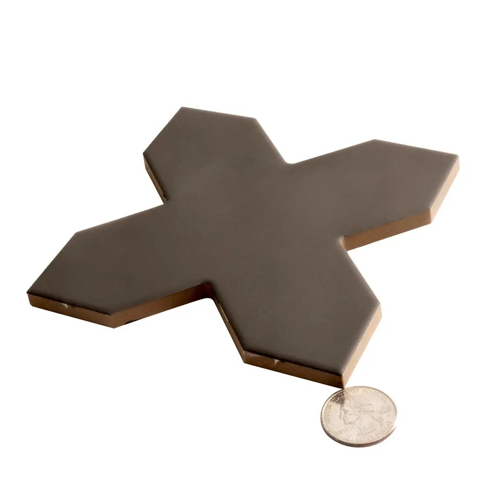 Graphite Black 5x5 Matte Cross Porcelain Tile (34 pack, 5.31 sq ft/case) by Apollo Tile