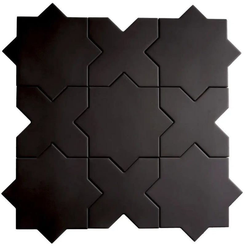 Graphite Black 5x5 Matte Cross Porcelain Tile (34 pack, 5.31 sq ft/case) by Apollo Tile