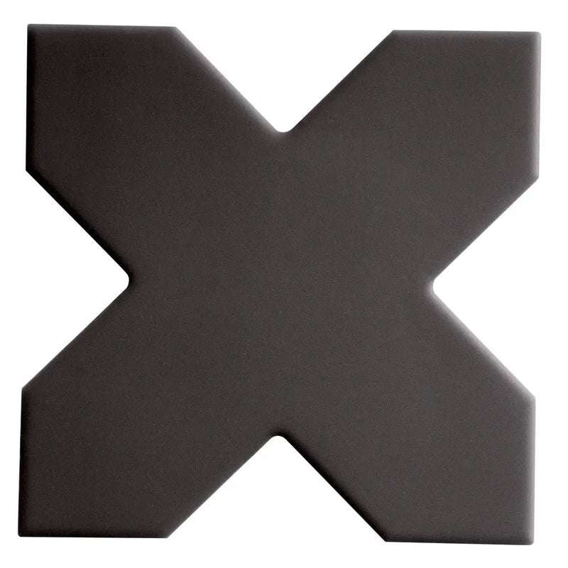 Graphite Black 5x5 Matte Cross Porcelain Tile (34 pack, 5.31 sq ft/case) by Apollo Tile