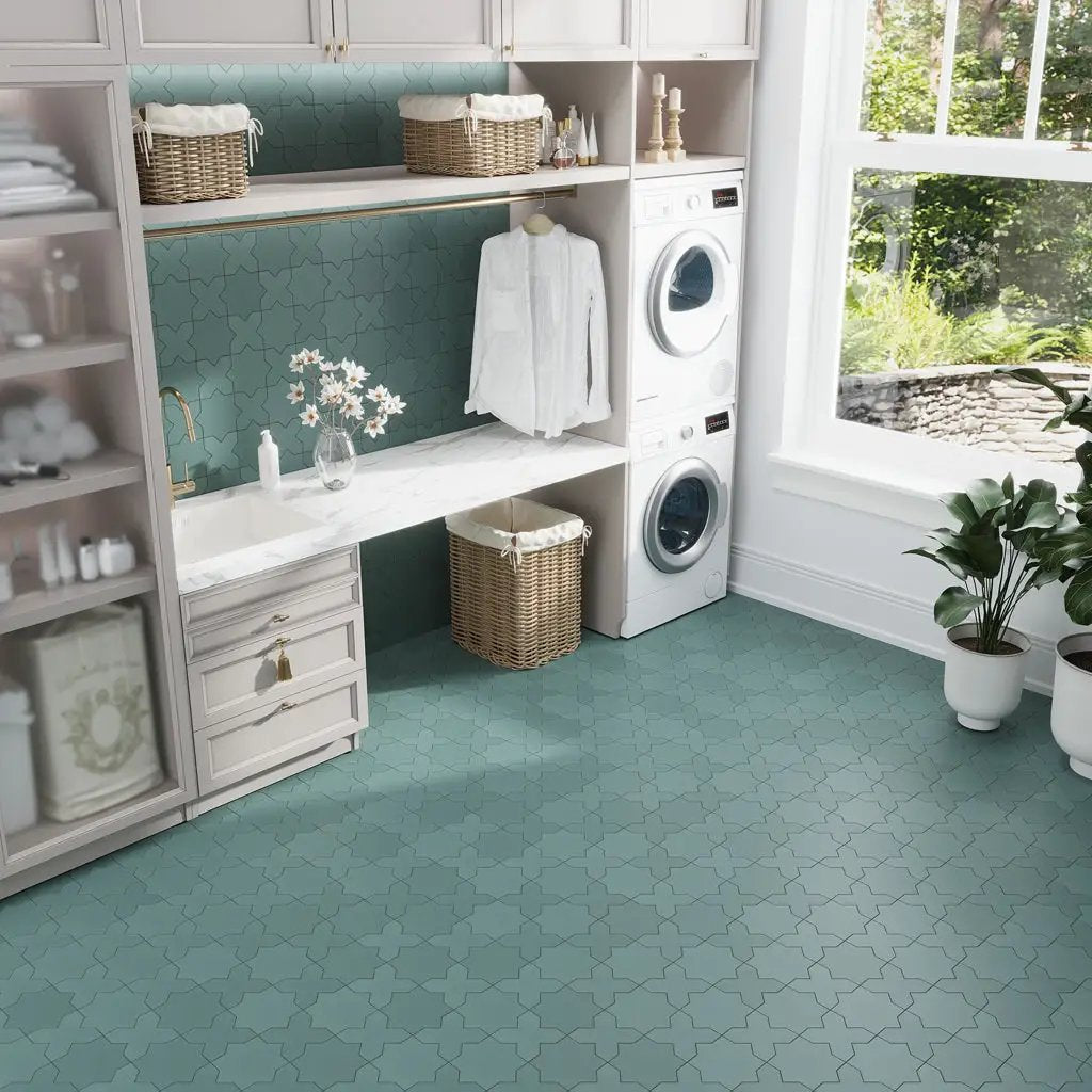 Sage Green 5x5 Matte Cross Porcelain Tile (34 pack, 5.31 sq ft/case) by Apollo Tile