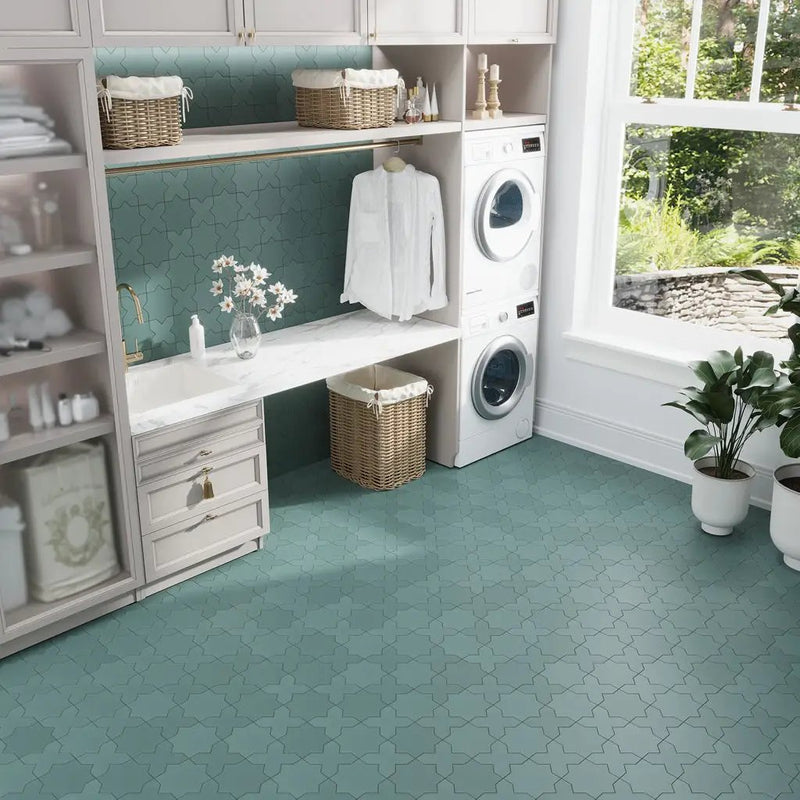 Sage Green 5x5 Matte Cross Porcelain Tile (34 pack, 5.31 sq ft/case) by Apollo Tile