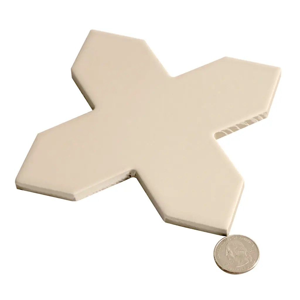 Ecru Taupe 5x5 Matte Cross Porcelain Tile (34 pack, 5.31 sq ft/case) by Apollo Tile