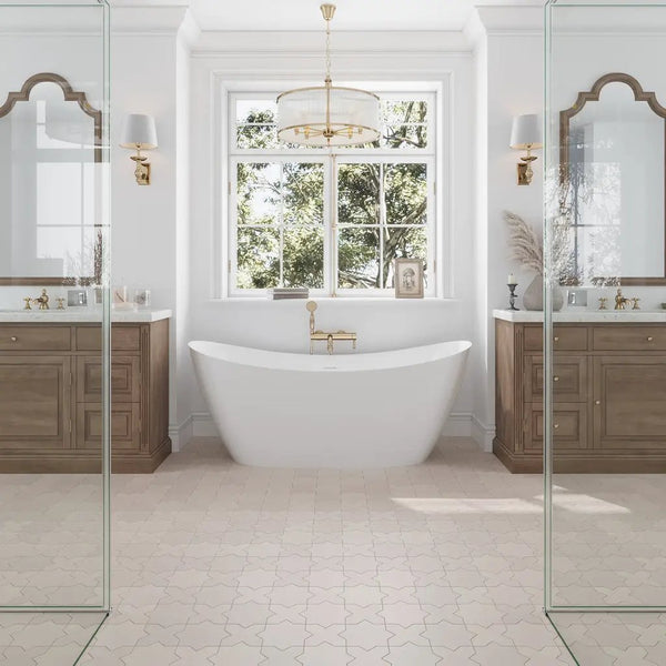 Ecru Taupe 7x7 Matte Star Porcelain Tile (34 pack, 5.31 sq ft/case)