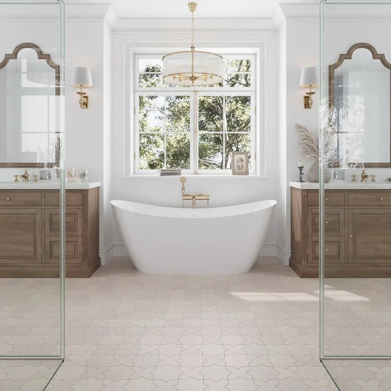 Ecru Taupe 7x7 Matte Star Porcelain Tile (34 pack, 5.31 sq ft/case) by Apollo Tile