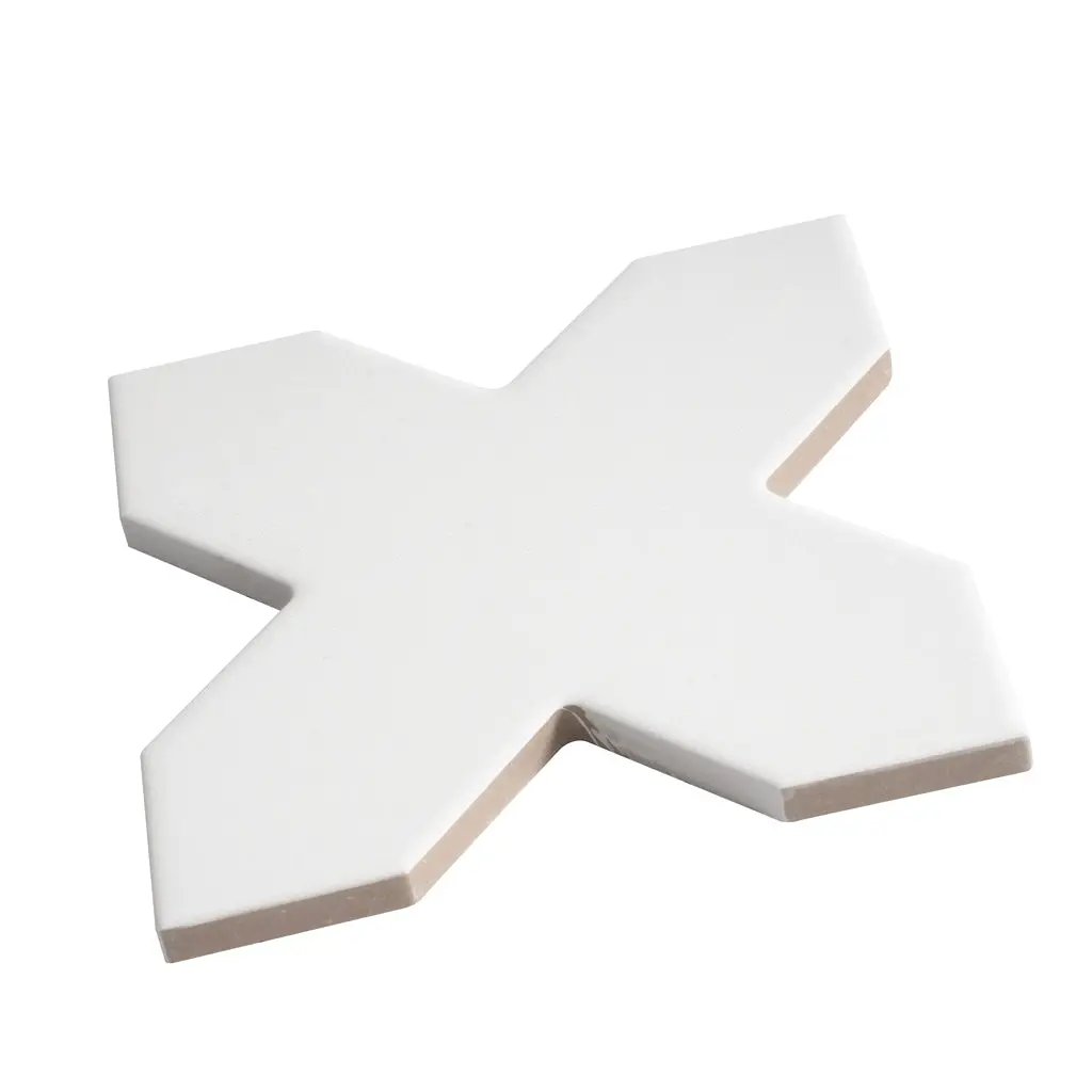 Pure White 5x5 Matte Cross Porcelain Tile (34 pack, 5.31 sq ft/case) by Apollo Tile