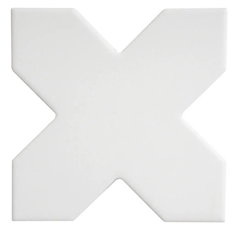 Pure White 5x5 Matte Cross Porcelain Tile (34 pack, 5.31 sq ft/case) by Apollo Tile