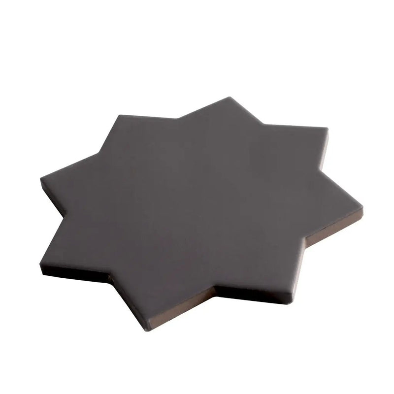 Graphite Black 7x7 Matte Star Porcelain Tile (34 pack, 5.31 sq ft/case) by Apollo Tile