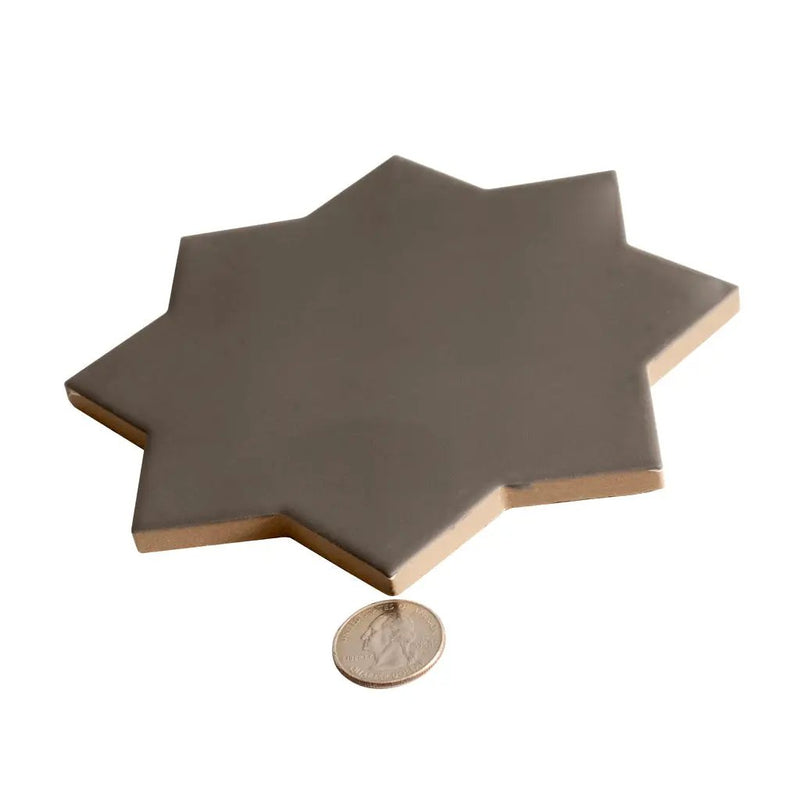 Graphite Black 7x7 Matte Star Porcelain Tile (34 pack, 5.31 sq ft/case) by Apollo Tile