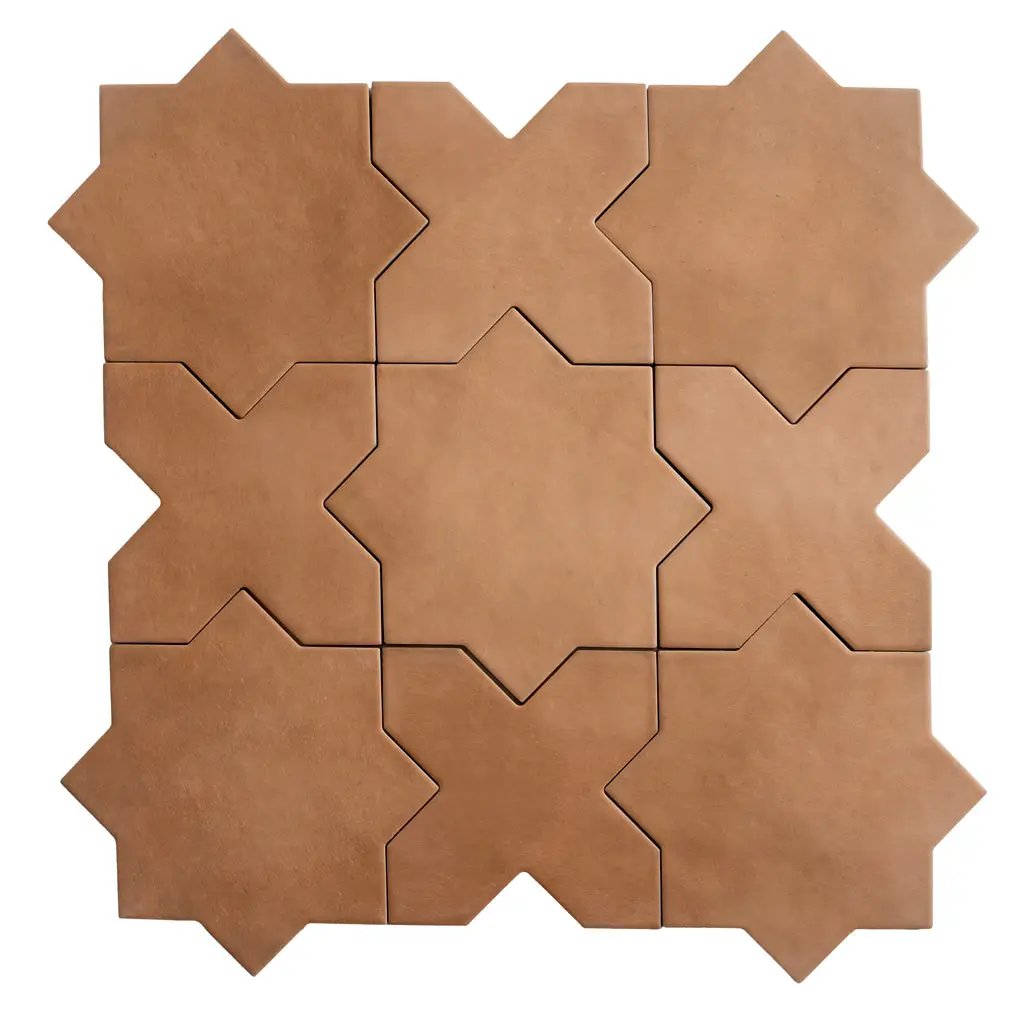 Terracotta 7x7 Matte Star Porcelain Tile (34 pack, 5.31 sq ft/case) by Apollo Tile